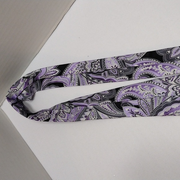 Stafford Performance Purple, Gray and Black Paisley Men's Tie NT#13 - Picture 11 of 13